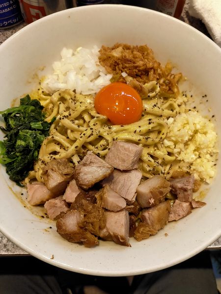 「限定のカレボナーラ並盛940円」@ラーメン宮郎の写真