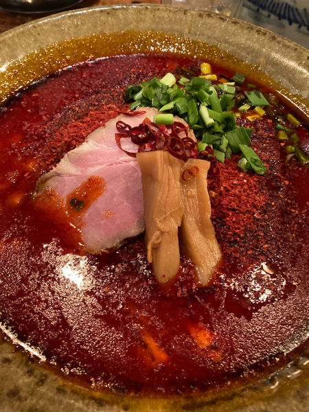 「鶏ポタ辛麺(ヨガる松岡修造)」@鶏そば HIBARIの写真