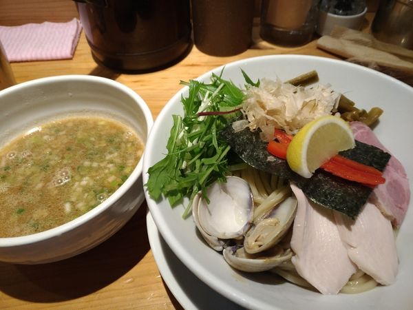 「鶏・蛤のつけ麺」@Ginza Noodles むぎとオリーブの写真