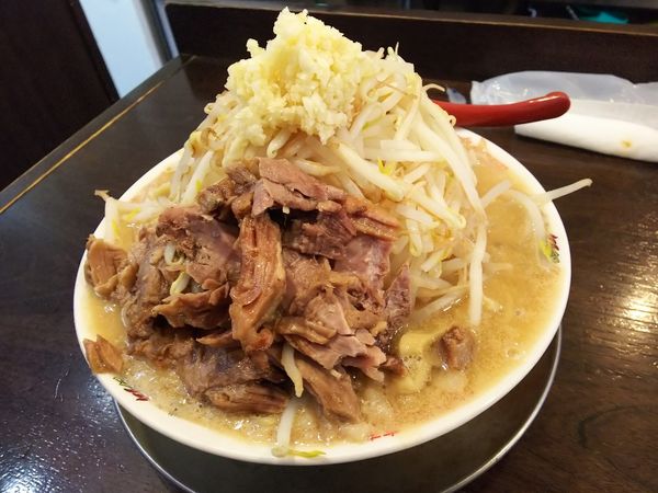 「ド乳化二郎ほぐし肉Ver.」@立ち呑み居酒屋 金町製麺の写真
