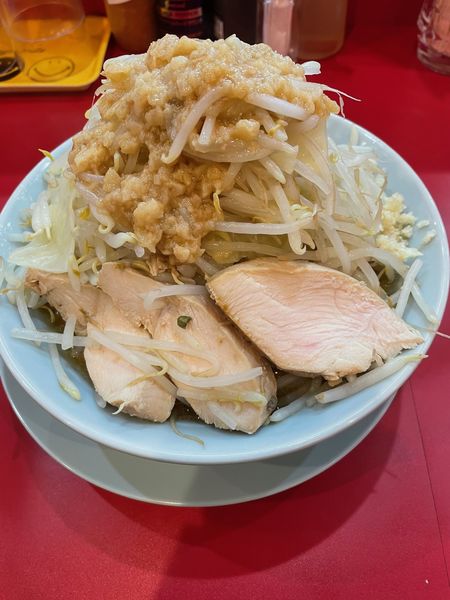 「ラーメン並+麺100g増量（ニンニクちょい野菜ちょいアブラ）」@自家製麺 酉の写真