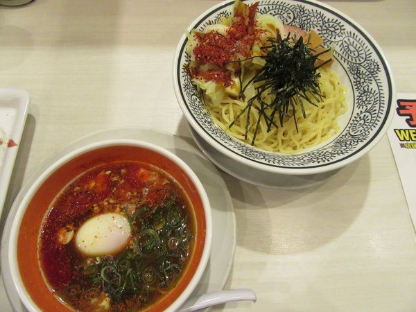 「旨辛つけ麺（８５８円）＋どれでも２品５５０円」@丸源ラーメン 土浦店の写真