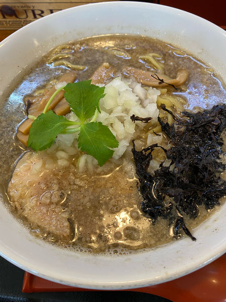 「燕三条煮干しラーメン➕大盛➕麺固め➕背脂多め➕煮干し濃いめ」@煮干し中華そば つけ麺 海猫の写真