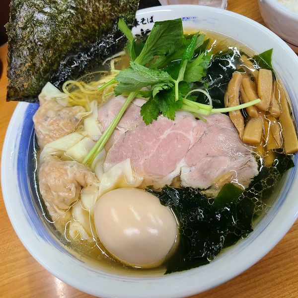 「車海老出汁ラーメン　塩」@中華そば 半ざわの写真
