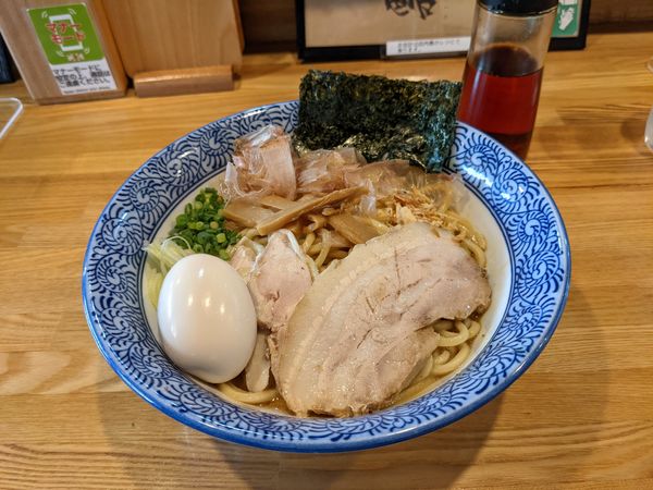 「まぜそば+味玉」@中華そば 瓢の写真