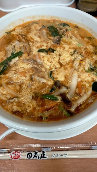 「キノコ酸辣麺　バジルぎょ」@日高屋 蒲田東口店の写真