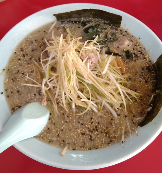「ネギ味噌ラーメン＋半ライス」@ラーメンショップ 境店の写真