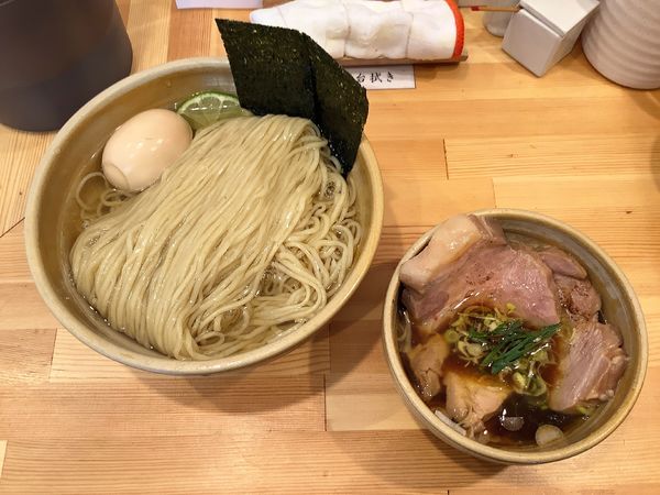 「鰹昆布出汁 特製醤油つけ麺+大盛」@迂直の写真