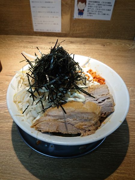「浜担麺 汁無し アブラ からたま マヨネーズ」@麺屋 浜一の写真