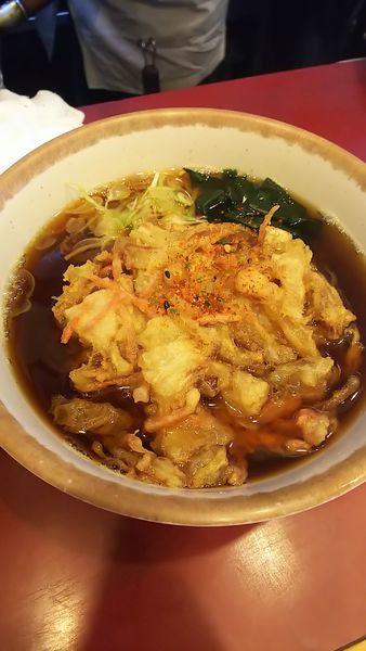 「紅生姜かき揚げそば」@丹波屋の写真