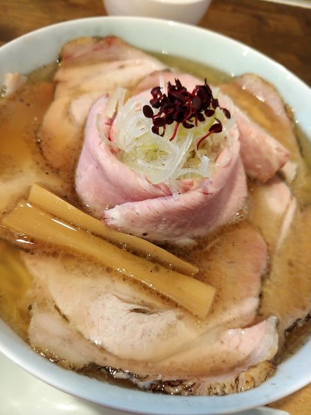 「月光肉そば」@自家製麺と定食 弦乃月の写真