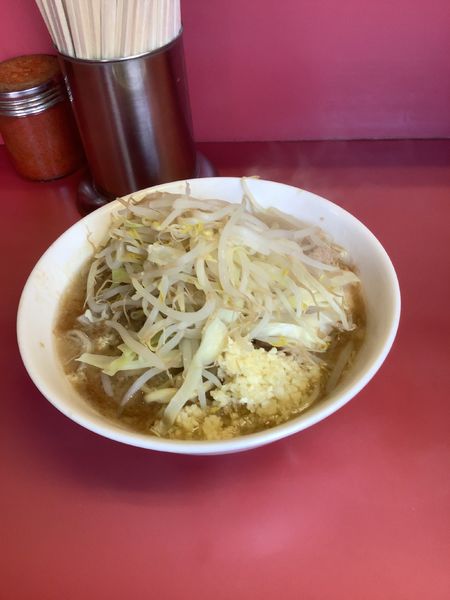 「ラーメン少なめ、野菜少なめ、ニンニク多め」@ラーメン二郎 ひばりヶ丘駅前店の写真