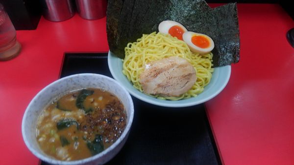 「つけ麺（２玉）、のり、味玉」@とんこつラーメン松平 六浦店の写真
