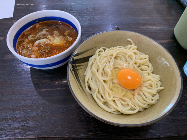 「辛味にんにくつけ麺TP生玉子」@各務原 大勝軒の写真