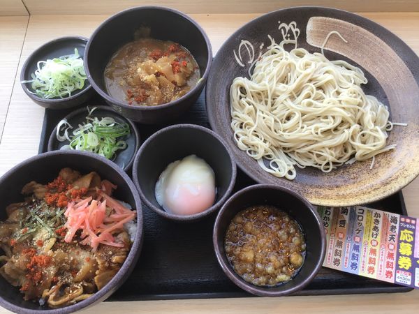 「日替わりセット600円(クーポンでカレールー)」@ゆで太郎 柏の葉キャンパス店の写真