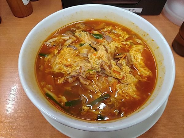 「酸辣きのこ湯麺」@日高屋 川越西口店の写真