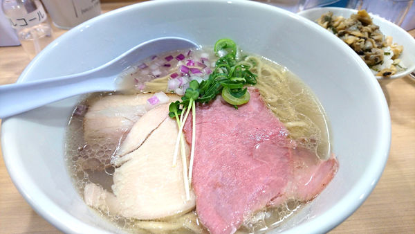 「【夜】中華そば 塩+月替わり貝ご飯（小）」@貝麺みかわの写真