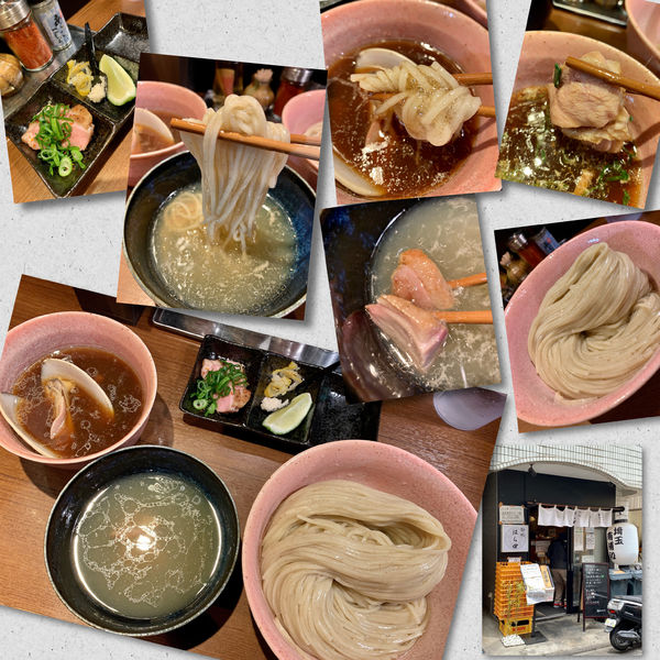 「【2周年限定】鴨と蛤の昆布水つけ麺贅沢二種つけ汁(醤油と塩)」@麺処 はら田の写真