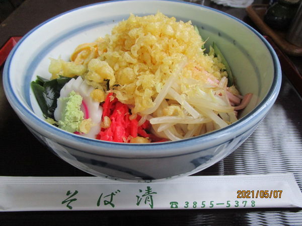 「冷やしタヌキうどん」@そば清の写真