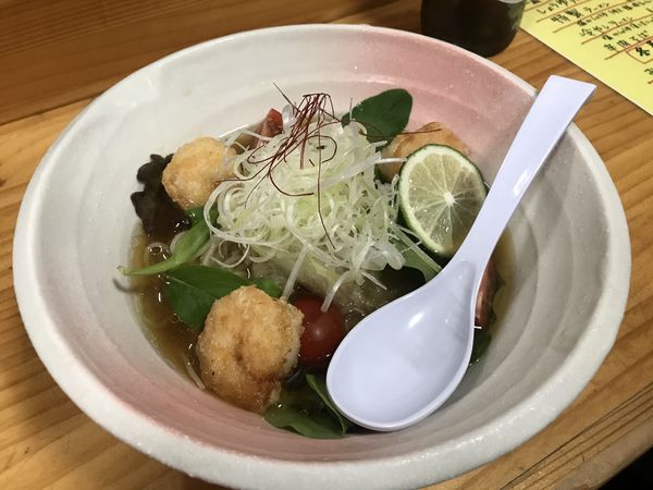 「冷やしラーメン 醤油 900円」@ラーメン あんずの写真