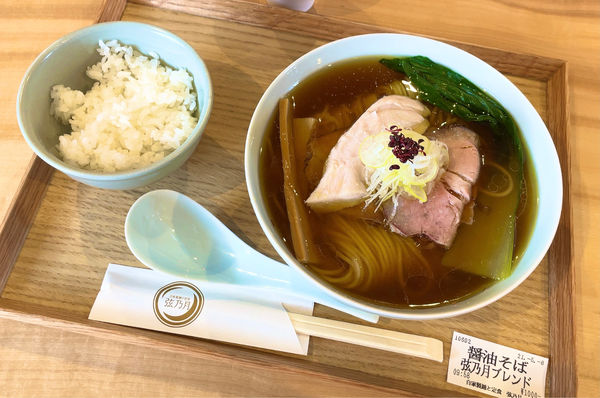 「醤油そば弦乃月ブレンド & 白飯小」@自家製麺と定食 弦乃月の写真