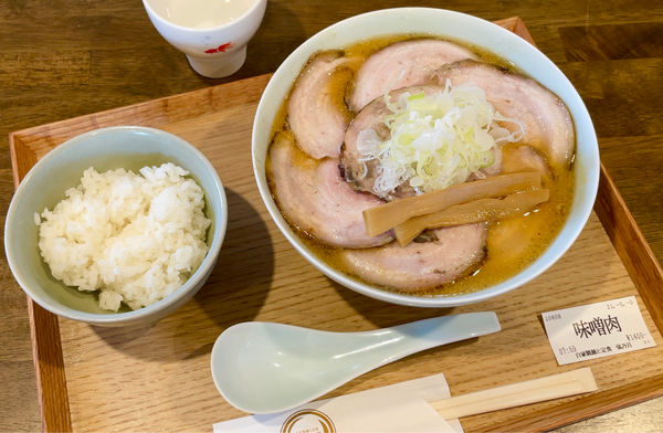 「味噌肉 & 白飯小」@自家製麺と定食 弦乃月の写真