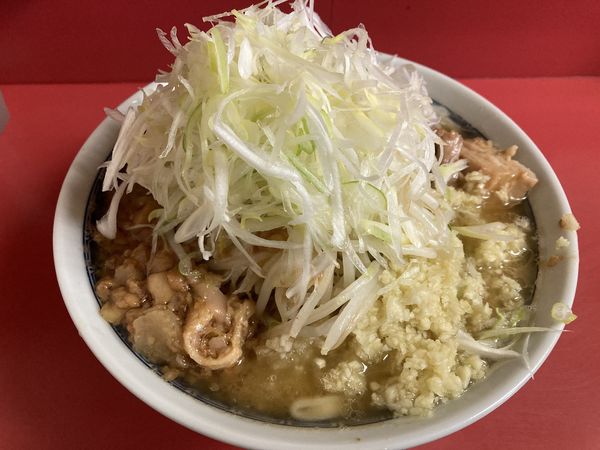 「小ラーメン少なめ＋ねぎ」@ラーメン二郎 桜台駅前店の写真