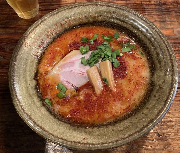 「限定・鶏ポタ辛麺」@鶏そば HIBARIの写真