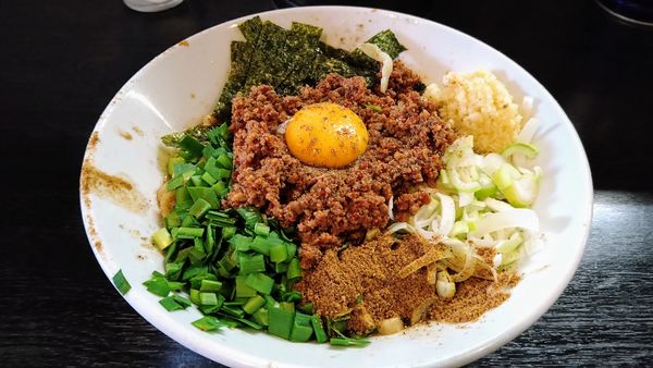 「【限定】我流豚星｡台湾混蕎麦(麺半分･大蒜･山椒)」@豚星。の写真