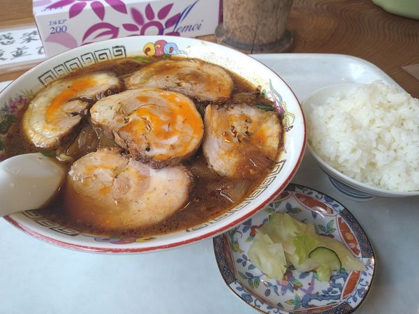 「アリランチャーシューメン(¥1250)＋ライス(¥100)」@アリランらあめん 八平の写真