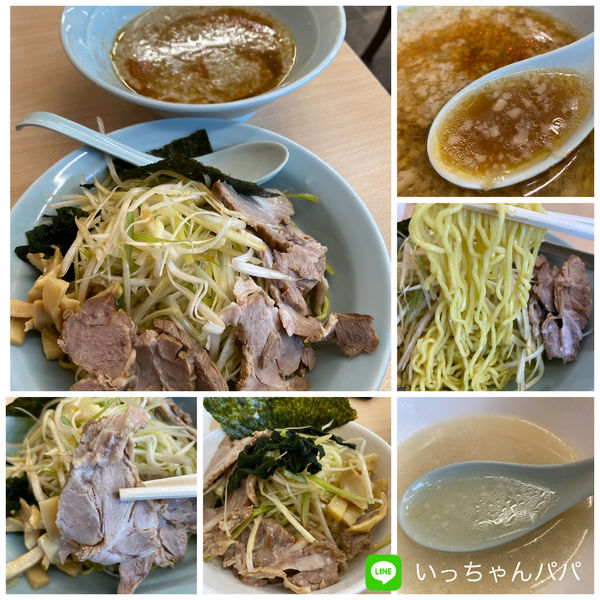 「ネギつけチャーシュー麺 1000円 半ライス110円」@ラーメンショップ 三芳町店の写真