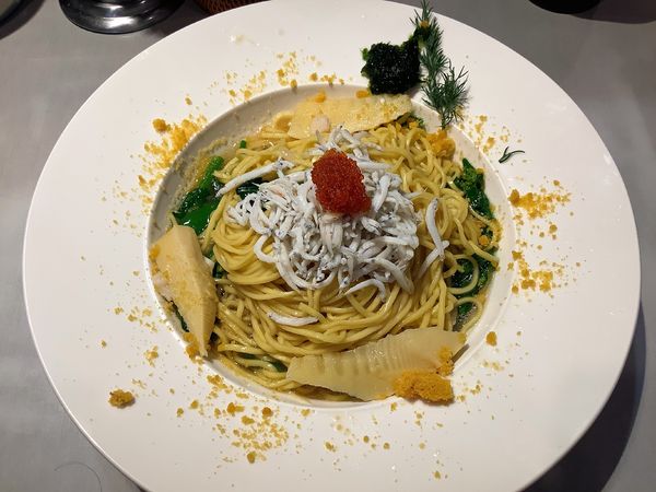 「【週末限定】帆立貝柱と新たけのこ 春野菜のあえそば」@中華蕎麦 瑞山（ZUIZAN）の写真