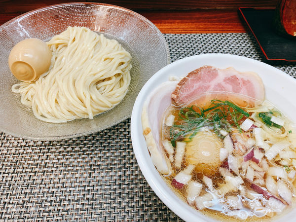 「冷やし鯵煮干し塩 昆布水つけ麺」@麺や 睡蓮の写真