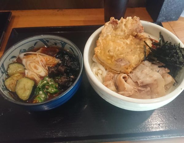 「贅沢辛つけうどん」@肉汁うどん こうち屋の写真