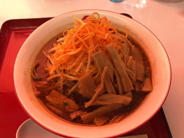 「たいわんラーメン　辛味ネギ　メンマ」@くるまやラーメン 浦和田島店の写真