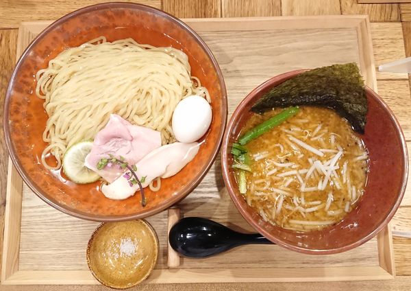 「昆布水の味噌つけ麺＋味玉」@味噌らーめん 柿田川ひばり 恵比寿本店の写真