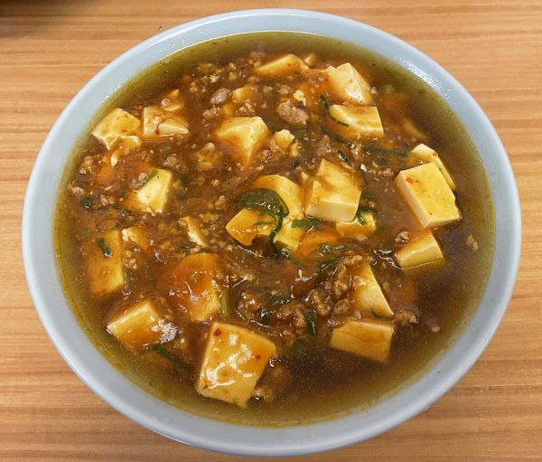 「麻婆麺＋若鶏唐揚げ＋ライス(大)」@香蘭の写真