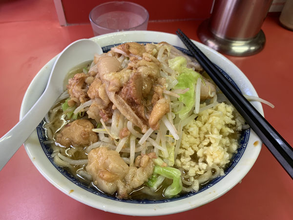 「小ラーメン+ニンニク+アブラ　750円」@ラーメン二郎 桜台駅前店の写真