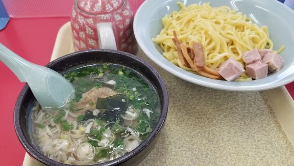 「期間限定　ホタテ塩とんこつつけ麺　コロチャーシュートッピング」@山岡家 松本店の写真