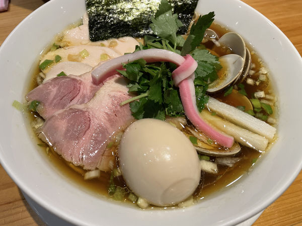 「特製蛤鶏煮干のトリプルSOBA」@Ginza Noodles むぎとオリーブの写真