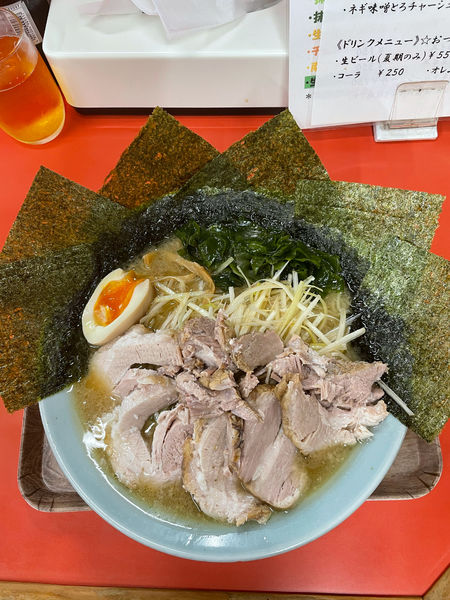 「ネギトロチャーシューのり×2麺硬」@ラーメンショップ 鷲宮店の写真