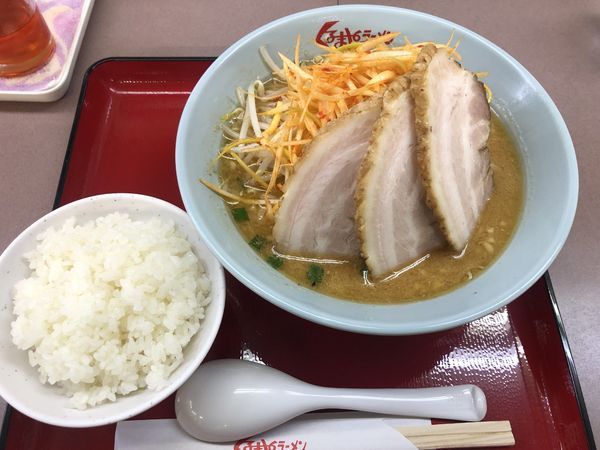 「ネギみそラーメン トッピングチャーシュー3枚」@くるまやラーメン 茨城協和店の写真