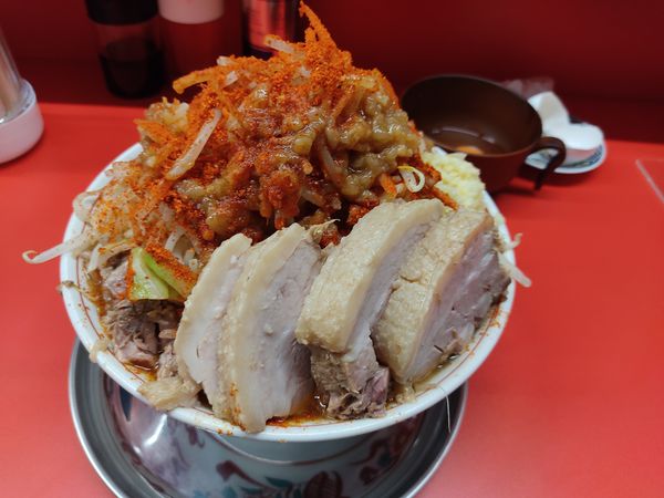 「大　ぶた　生卵　全増し」@ハナイロモ麺 吉祥寺本店の写真