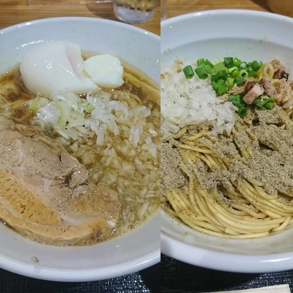 「煮干しそばプラス替え玉セット」@つけめん・らーめん・煮干そば 金狼の写真