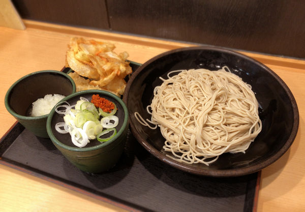 「朝そば(おろし/370円)+大盛(クーポン)他」@ゆで太郎 錦糸公園前店の写真