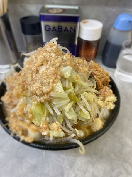 「ミニ300g脂マシマシ野菜マシマシ」@豚仙人 吉野町本店の写真