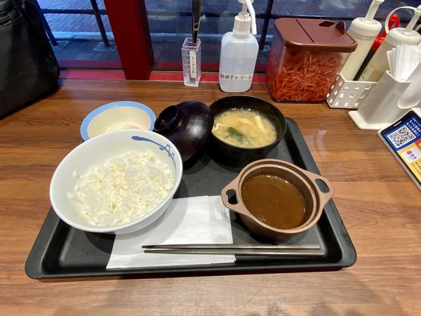 「Wで選べる玉子かけごはん カレー &半熟玉子260円」@松屋 船橋南口店の写真