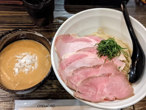 「限定ボタン海老白湯つけ麺」@魚々麺  園の写真