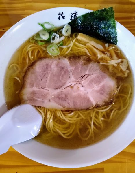 「塩らーめん 760円 ピリ辛チャーシュー丼 280円」@地鶏らーめん 花道の写真