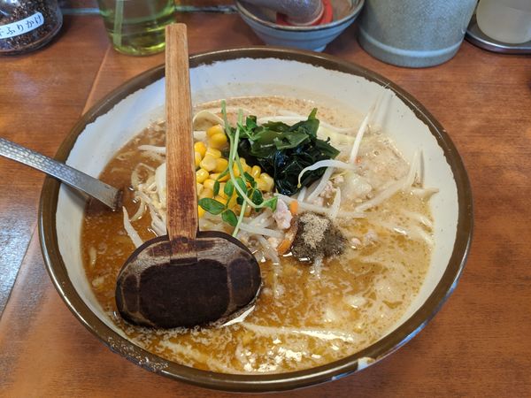 「味噌一らーめん（コッテリ魚ちゃん・太麺）」@味噌一 常盤台店の写真